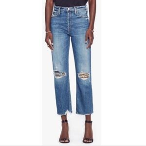 MOTHER Tomcat Embellished Cropped Jeans. Size 26